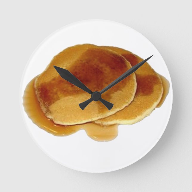 Stack of Pancakes Round Clock (Front)