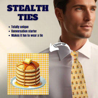 Stack of Pancakes Yellow Stealth Neck Tie