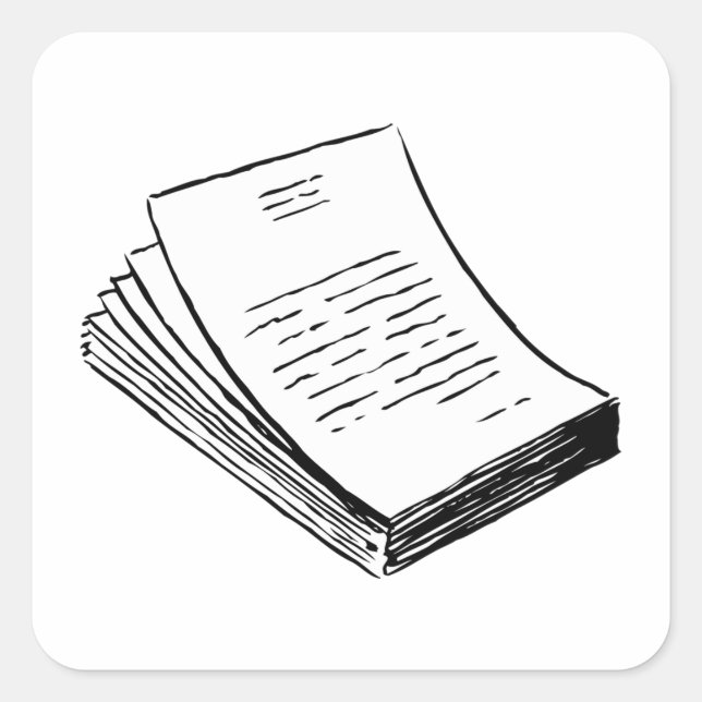 Stack Of Paper Square Sticker (Front)