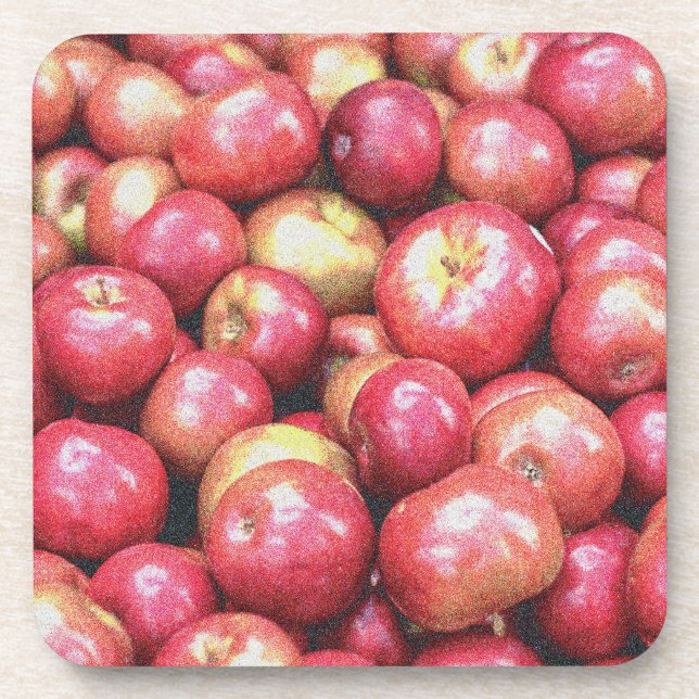 "Stack of Red Apples Fruit" Cute Photo. Buy Now Coaster (Front)