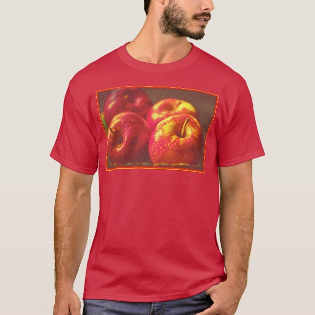 "Stack of Red Apples Fruit" Cute Photo. Buy Now T-Shirt (Front)