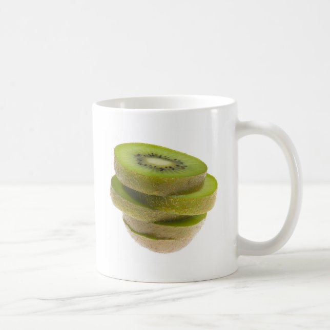 Stack of sliced kiwi fruit coffee mug (Right)