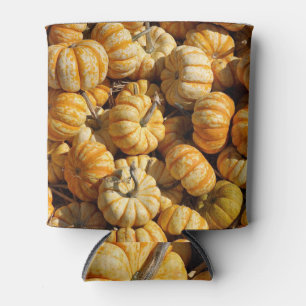 Stack of small pumpkins. can cooler