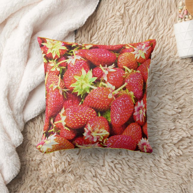 "Stack of Strawberries Fruit" Cute Photo. Buy Now Cushion (Blanket)