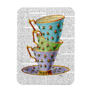 Stack Of Three Vintage Teacups Magnet