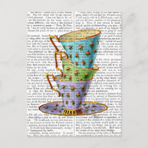 Stack Of Three Vintage Teacups Postcard