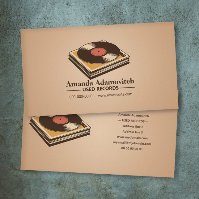 Stack of Vintage Vinyl Business Card (Stack of Vintage Vinyl Business Card)