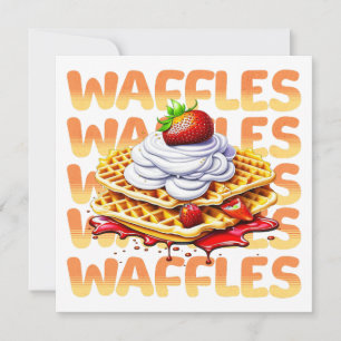 Stack of Waffles Covered in Strawberries