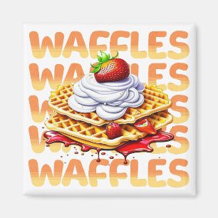 Stack of Waffles Covered in Strawberries Magnet