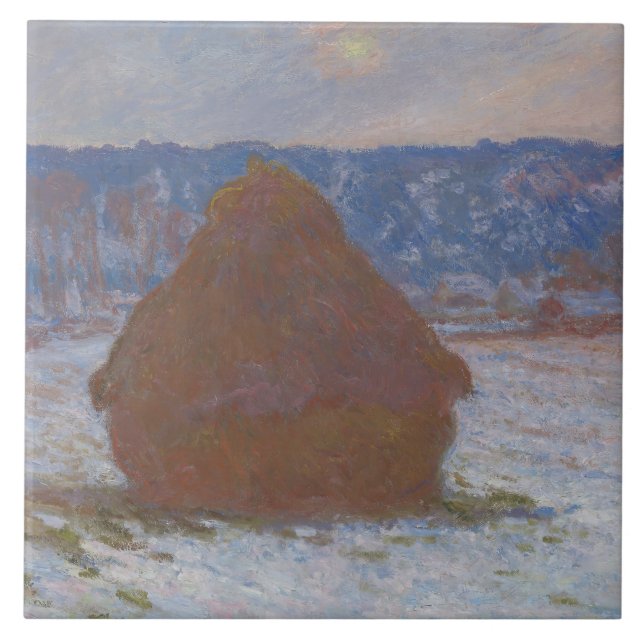 Stack of Wheat (Snow Effect, Overcast Day) (1890-9 Tile (Front)