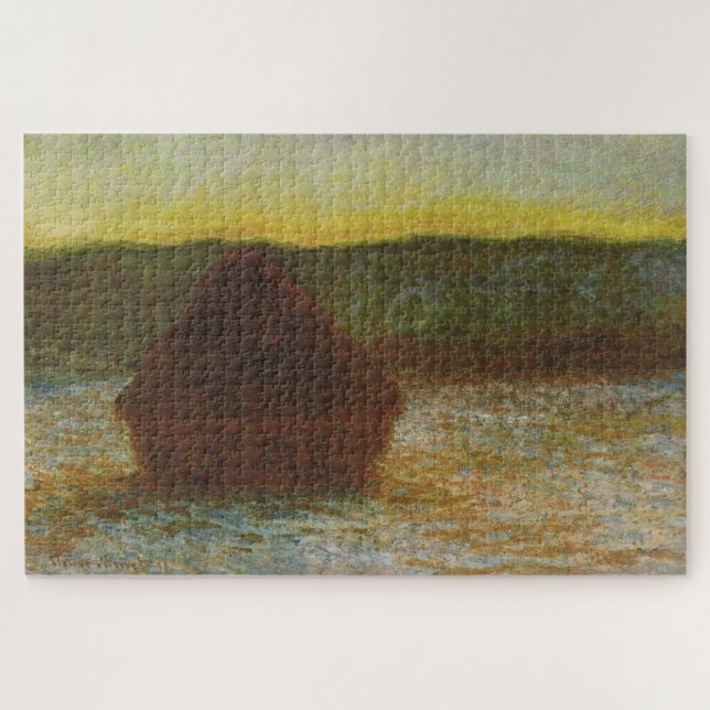Stack of Wheat (Thaw, Sunset) by Claude Monet Jigsaw Puzzle (Horizontal)