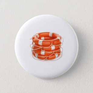 Stack with four lifebuoy rings 6 cm round badge