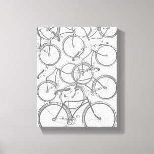 Stacked Bicycles Canvas Print