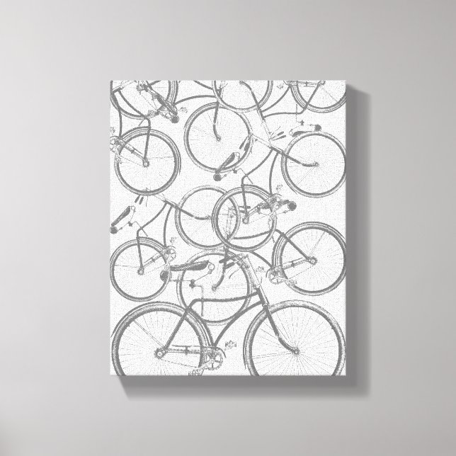 Stacked Bicycles Canvas Print (Front)
