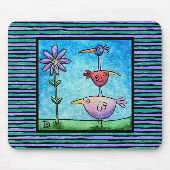 Stacked Birds Mouse Mat (Front)