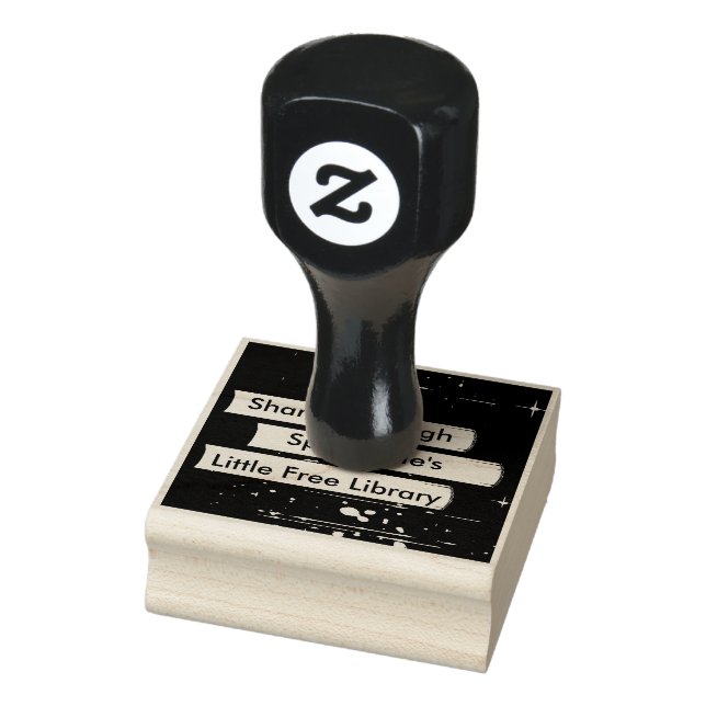 Stacked Books Design Art Stamp (Stamp)