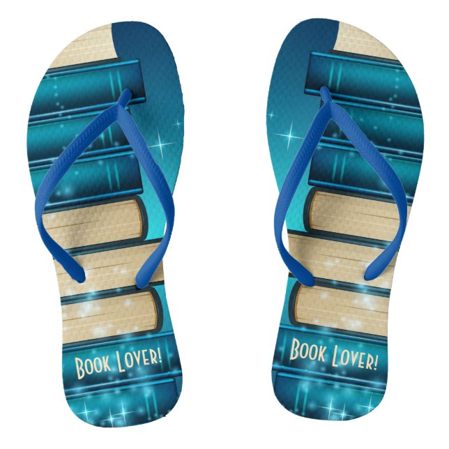 Stacked Books Design Flip Flops (Footbed)