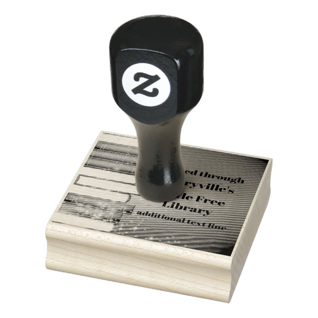 Stacked Books Design Wooden Stamp (Stamp)