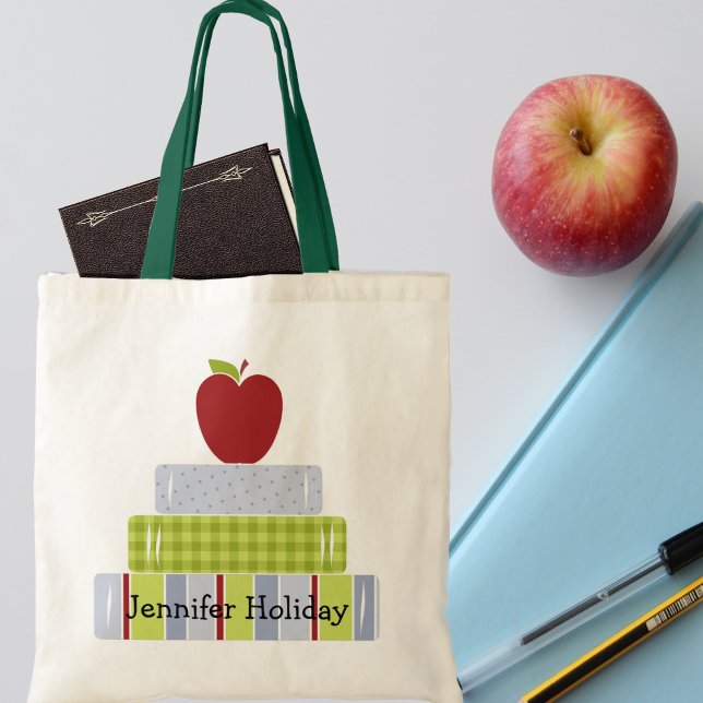 Stacked Books Teacher's Tote Bag (Creator Uploaded)