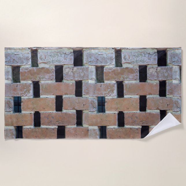 Stacked Brick Wall Pattern   Beach Towel (Front)