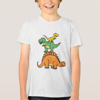 Stacked Cartoon Dinosaurs Kids T-Shirt  Tri-Blend Shirt