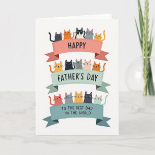 Stacked Cats Fathers Day Card