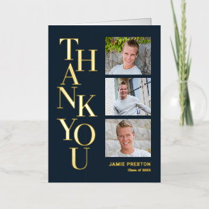 Stacked Charm FOIL Graduation Thank You Card