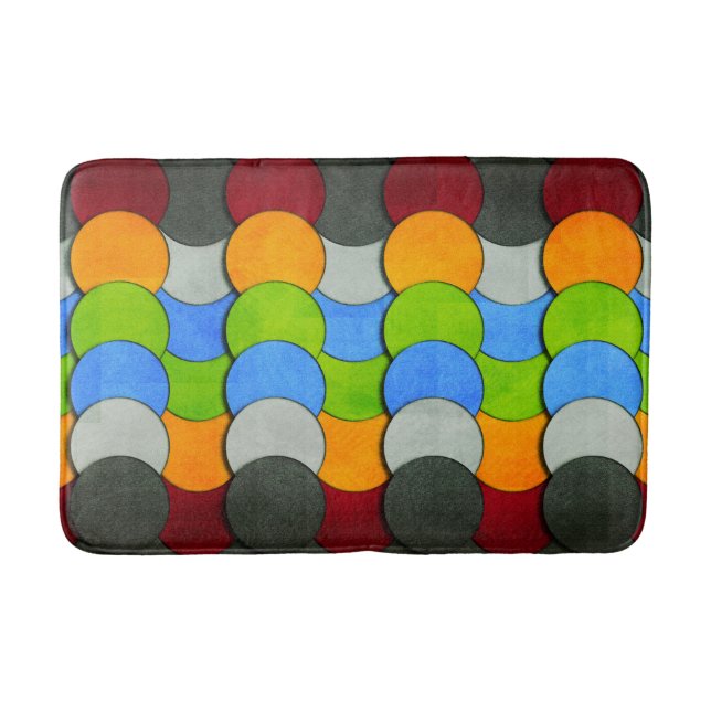 Stacked Circles-Textured by Shirley Taylor Bath Mat (Front)