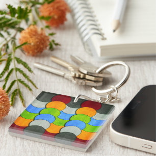Stacked Circles-Textured by Shirley Taylor Key Ring