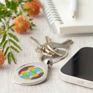 Stacked Circles-Textured by Shirley Taylor Key Ring