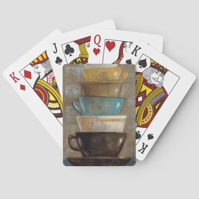 Stacked Coffee Cups Playing Cards (Back)