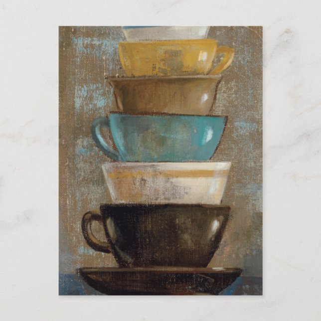 Stacked Coffee Cups Postcard (Front)