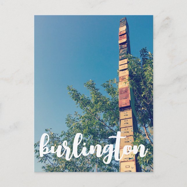 stacked filing cabinets in burlington vermont post postcard (Front)