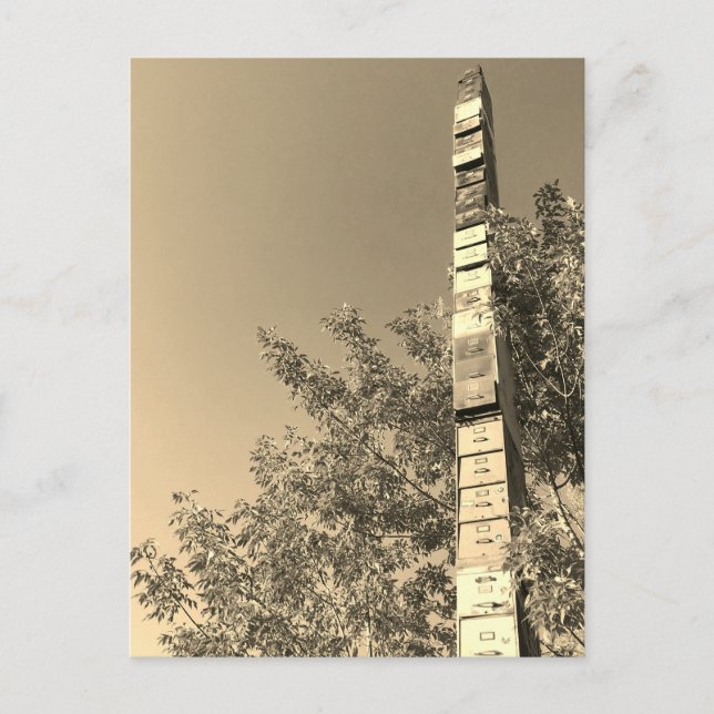 stacked filing cabinets in burlington vermont post postcard (Front)