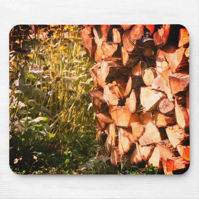Stacked Firewood Fall Nature  Mouse Mat (Front)