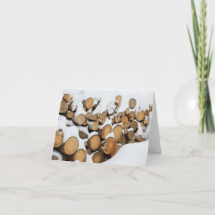Stacked Firewood in the Snow Holiday Card