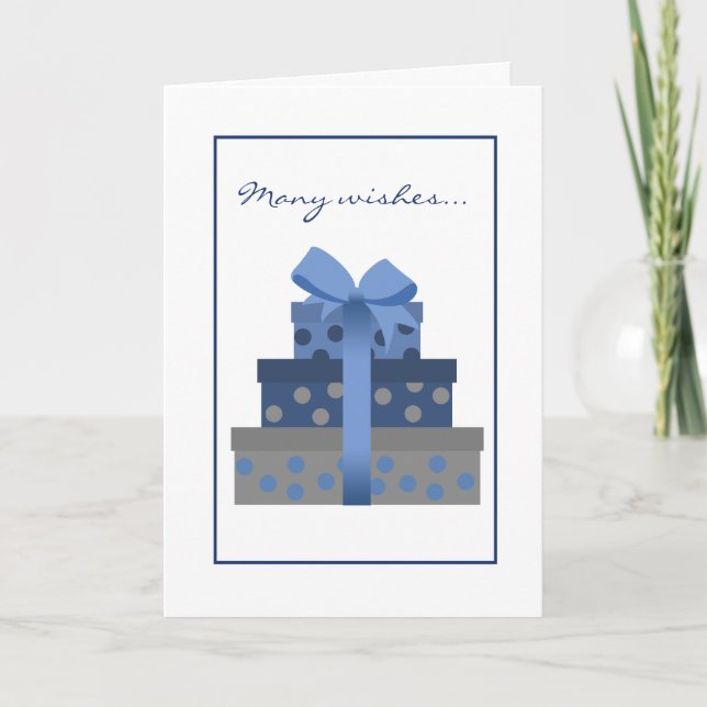Stacked Gift Boxes Birthday Card (Front)