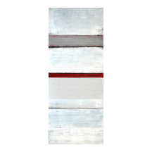 'Stacked' Grey and Red Abstract Art Poster Print