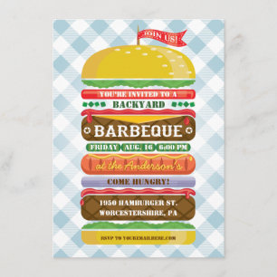 Stacked Hamburger Party Invitation