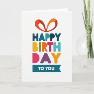 Stacked Letters Birthday Card