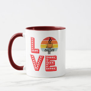 Stacked Love Design Coffee Lovers Mug Novelty