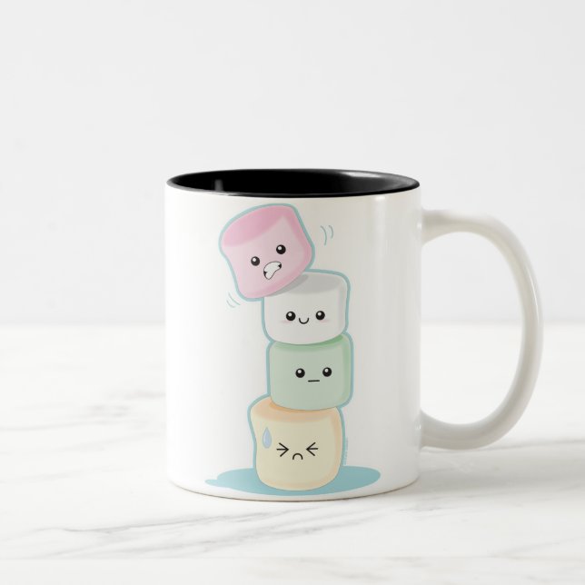 Stacked Marshmallows Two-Tone Coffee Mug (Right)