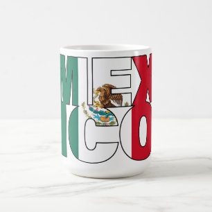 Stacked Mexico Flag Word Art Coffee Mug