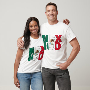 Stacked Mexico Flag Word Art T-Shirt