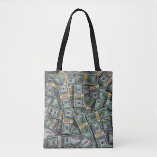 Stacked Money $100 Bills with a Touch of Love Tote Bag