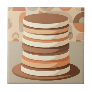 Stacked Pancakes Retro Tile