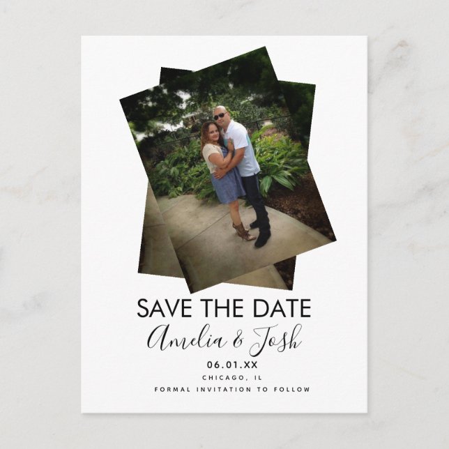 Stacked Photography Save the Date Photo Postcard (Front)