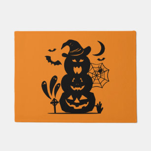 Stacked Pumpkins Halloween Doormat