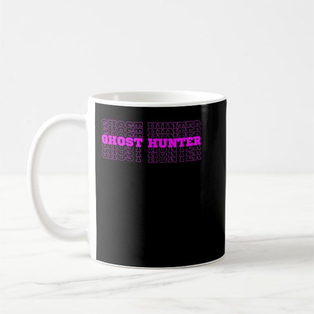 Stacked Purple Ghost Hunter Font Investigator of P Coffee Mug (Left)