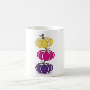 Stacked Purple, Pink, and Yellow Pumpkin Mug